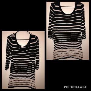 Black & white striped sweater dress